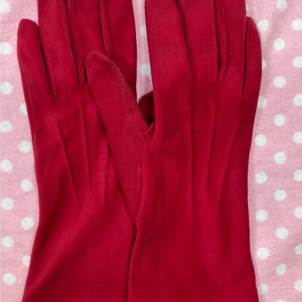 Vintage Anne Klein II Isotoner Red Gloves OS